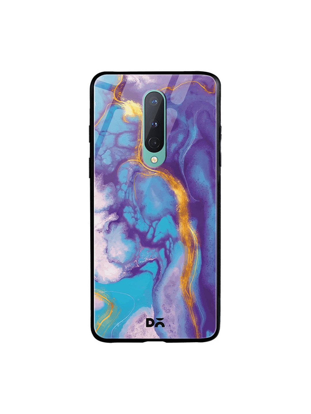 

DailyObjects Blue & Gold Marble Thunder OnePlus 8 Glass Case