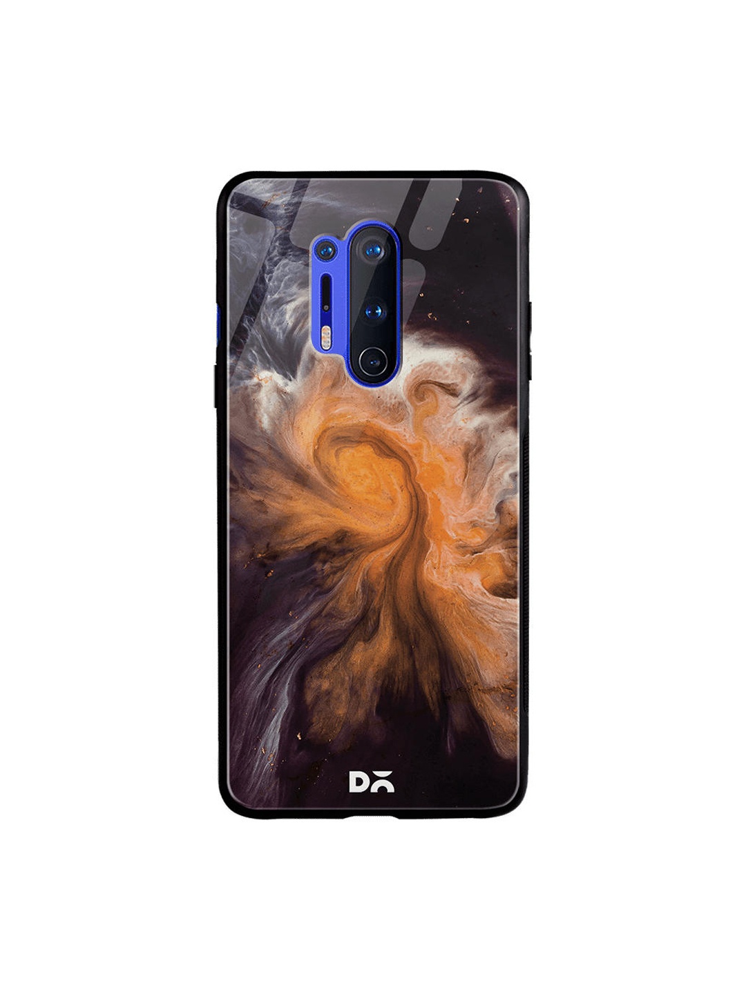 

DailyObjects Black & Orange Marble Galaxy OnePlus 8 Pro Glass Case