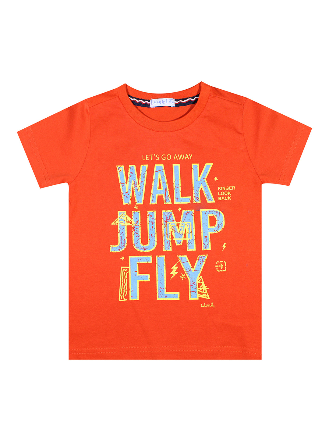 

Luke Lilly Boys Red Printed Round Neck Pure Cotton T-shirt