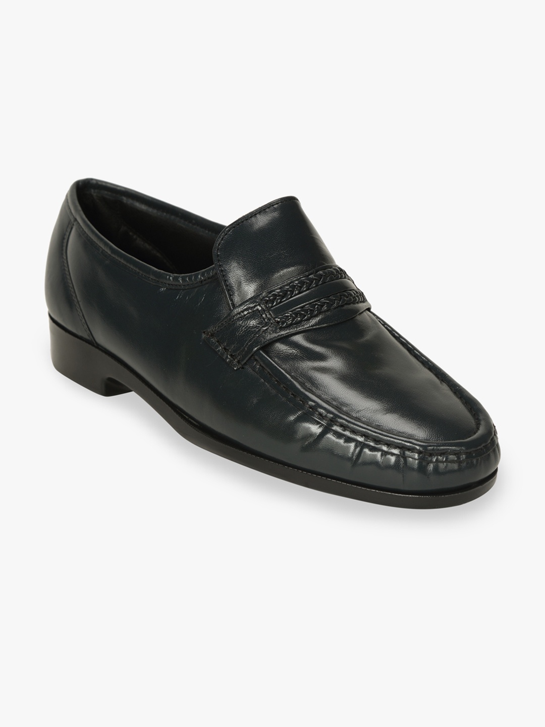 

Florsheim Men Navy Blue Solid Leather Formal Loafers