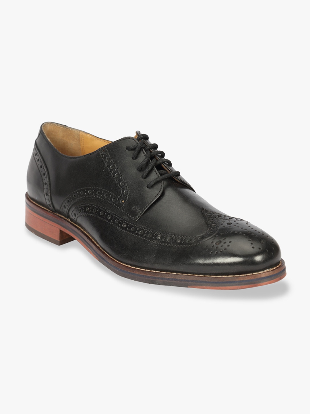 

Florsheim Men Black Solid Leather Formal Brogues