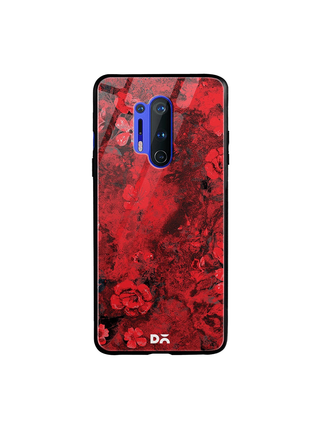 

DailyObjects Red & Black Marble Flowers OnePlus 8 Pro Glass Case
