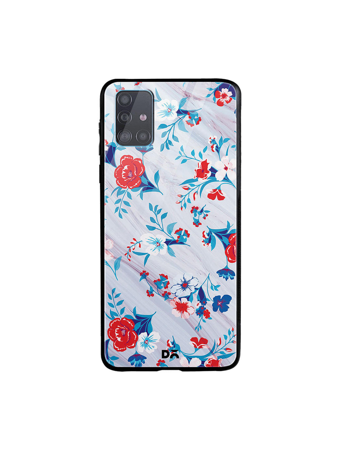 

DailyObjects Grey & Blue Marble Flowers Samsung Galaxy A51 Glass Case