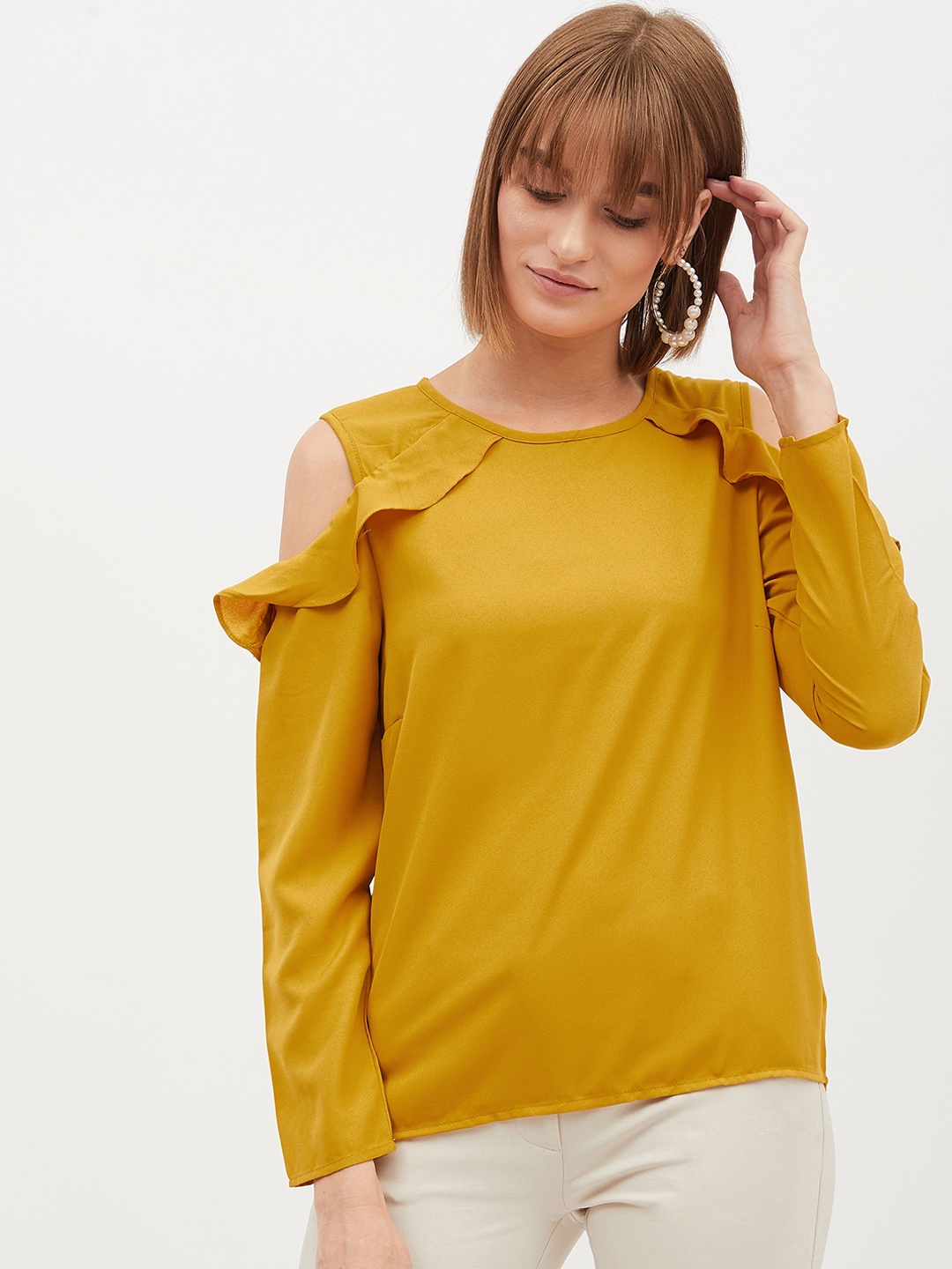 

Harpa Women Mustard Yellow Solid Top