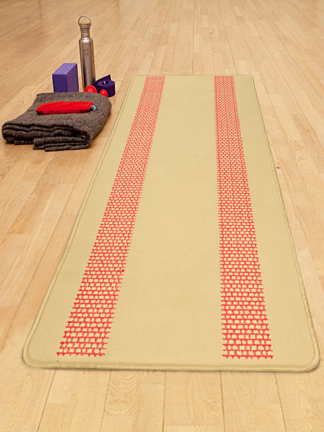

Saral Home Beige Printed HandWoven Anti Skid Yoga Mat