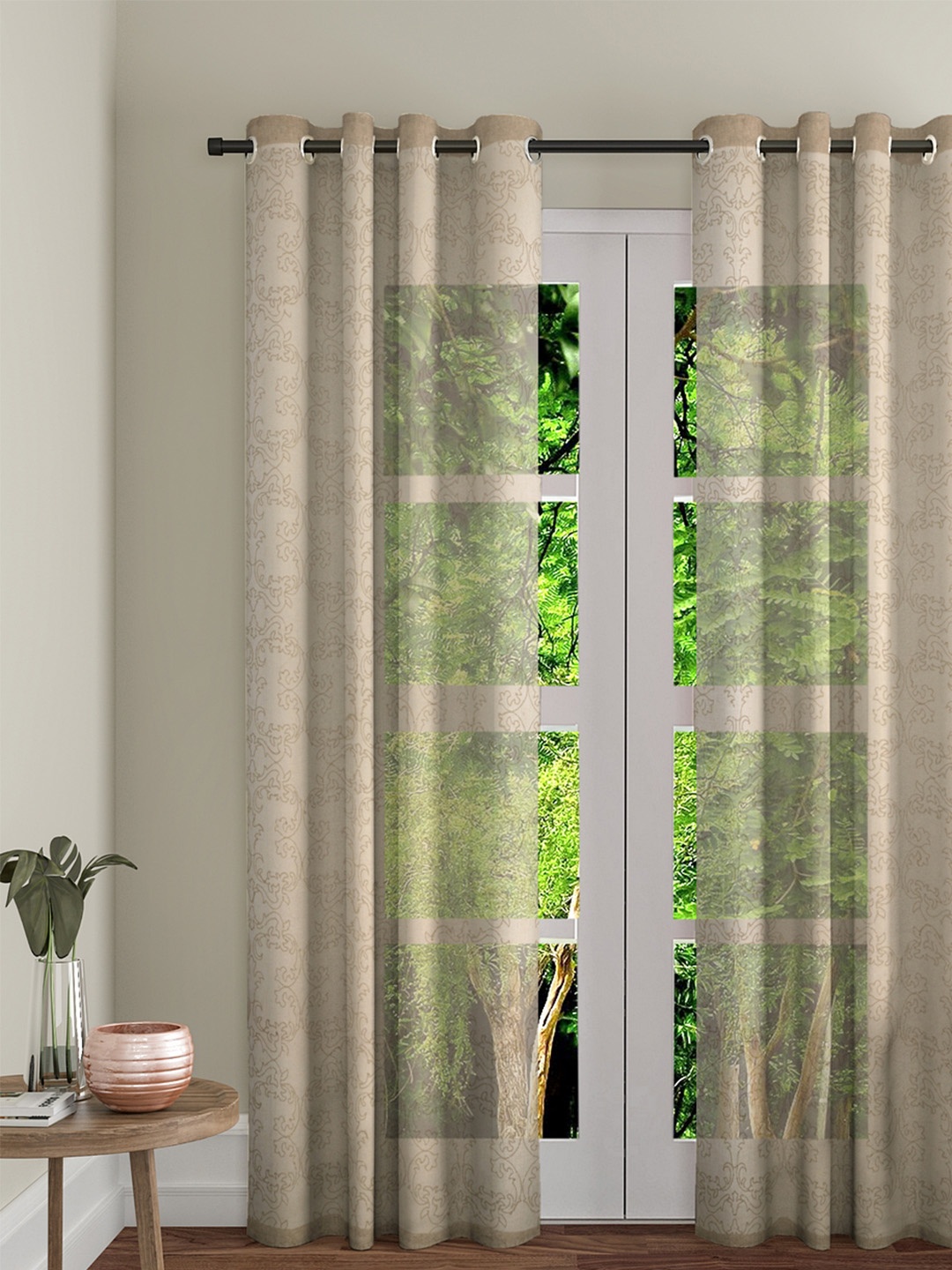 

Soumya Beige Single Sheer Door Curtain
