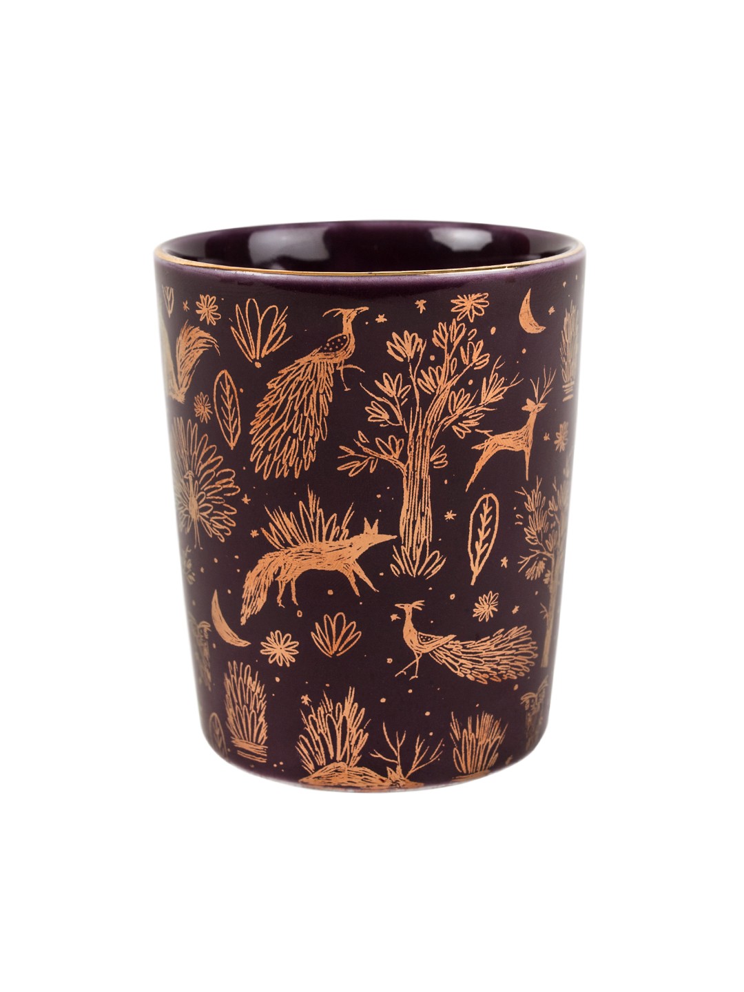 

Chumbak Purple & Orange Printed Porcelain Nocturnal Meet & Greet Tumbler
