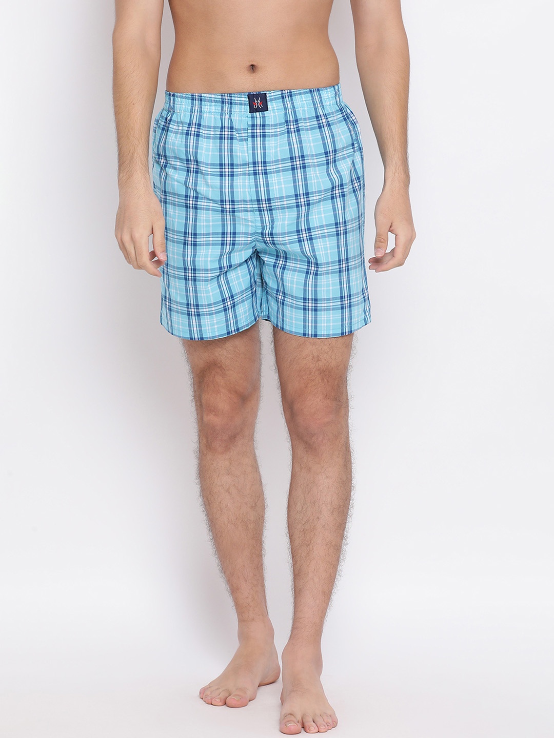 

Crimsoune Club Men Blue Checked Pure Cotton Boxers BX4097