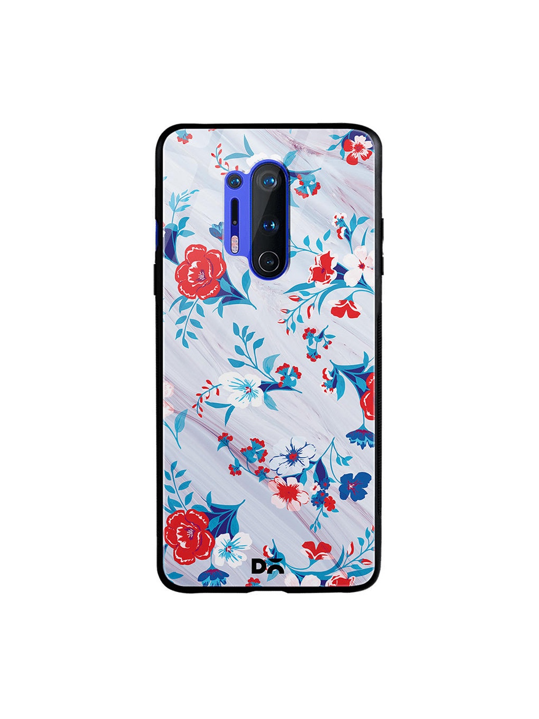 

DailyObjects Grey & Teal Blue Marble Flowers OnePlus 8 Pro Glass Case