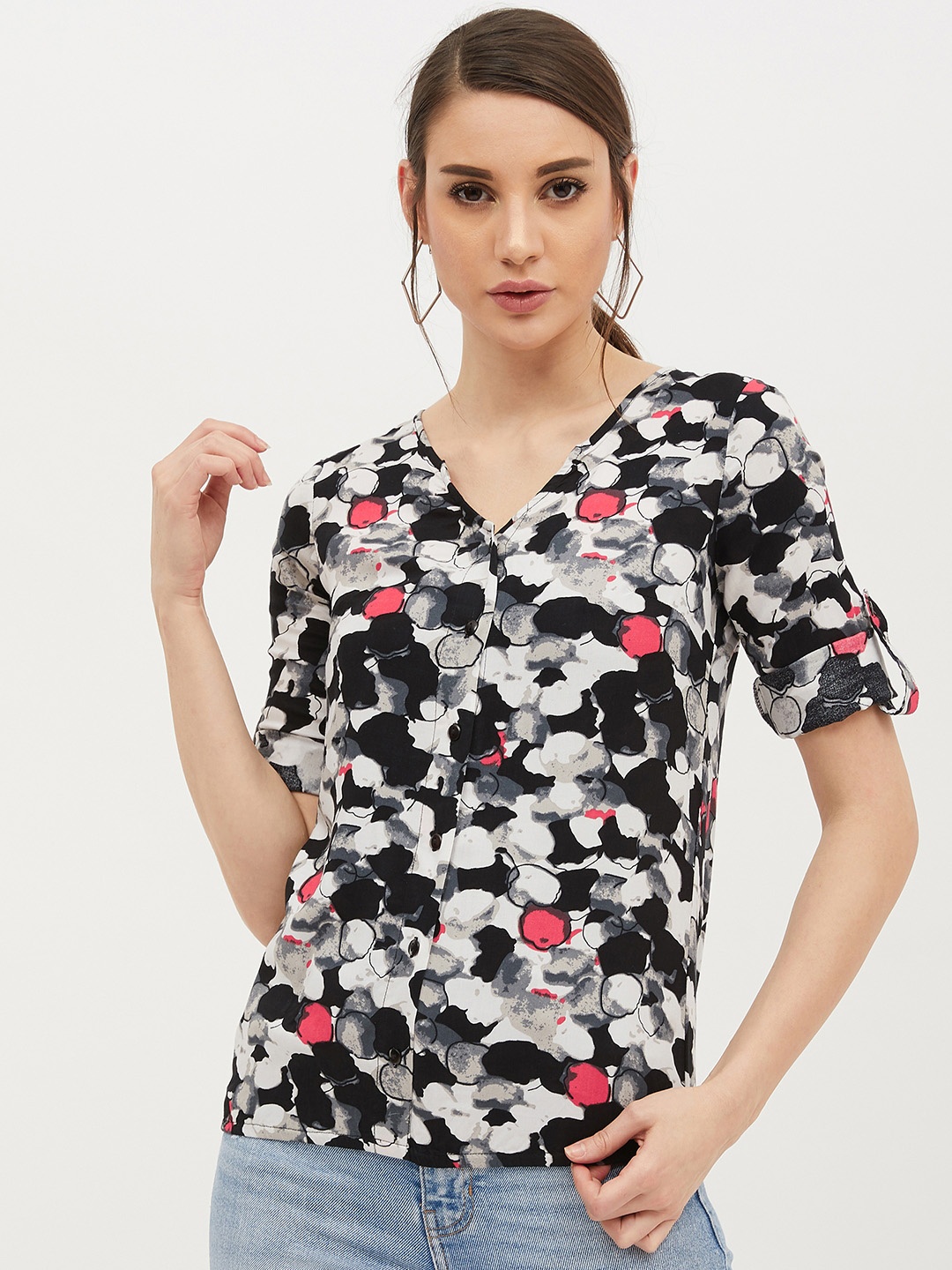 

Harpa Women Black Printed Top