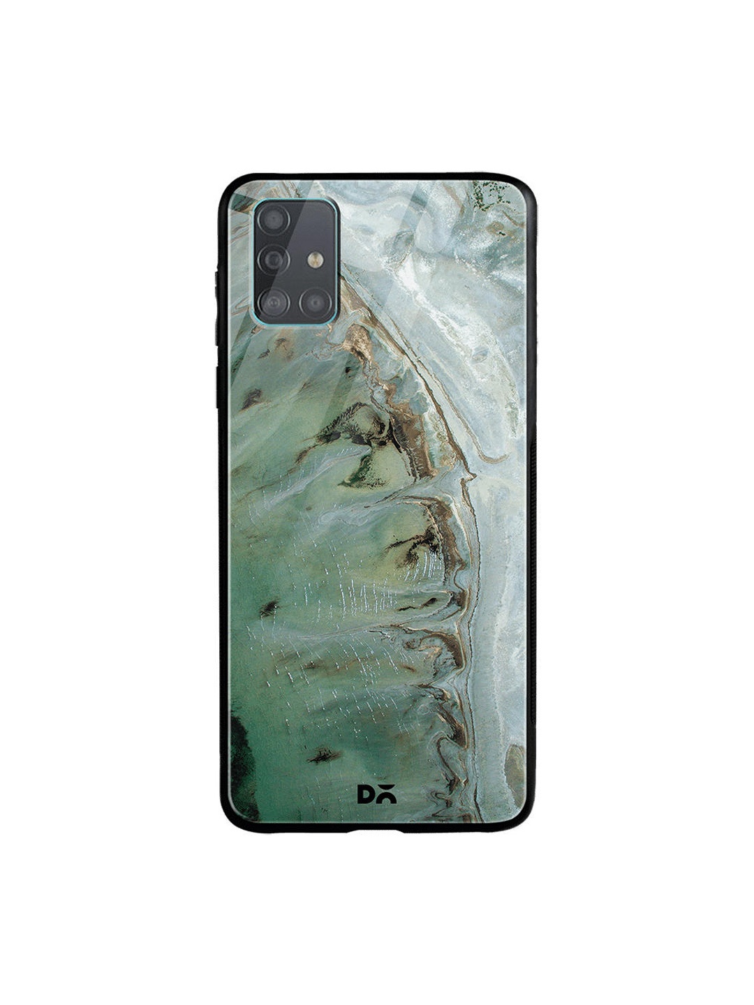 

DailyObjects Sea Green & Brown Beach Marble Samsung Galaxy A51 Glass Case