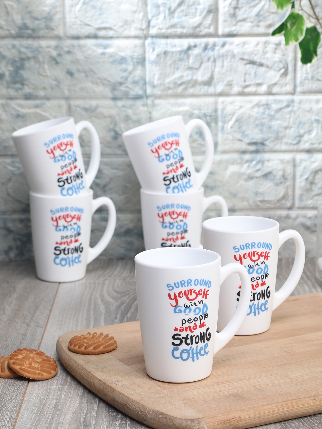 

Luminarc White Tempered Opal N Morning Positivity Mug Set 320ml