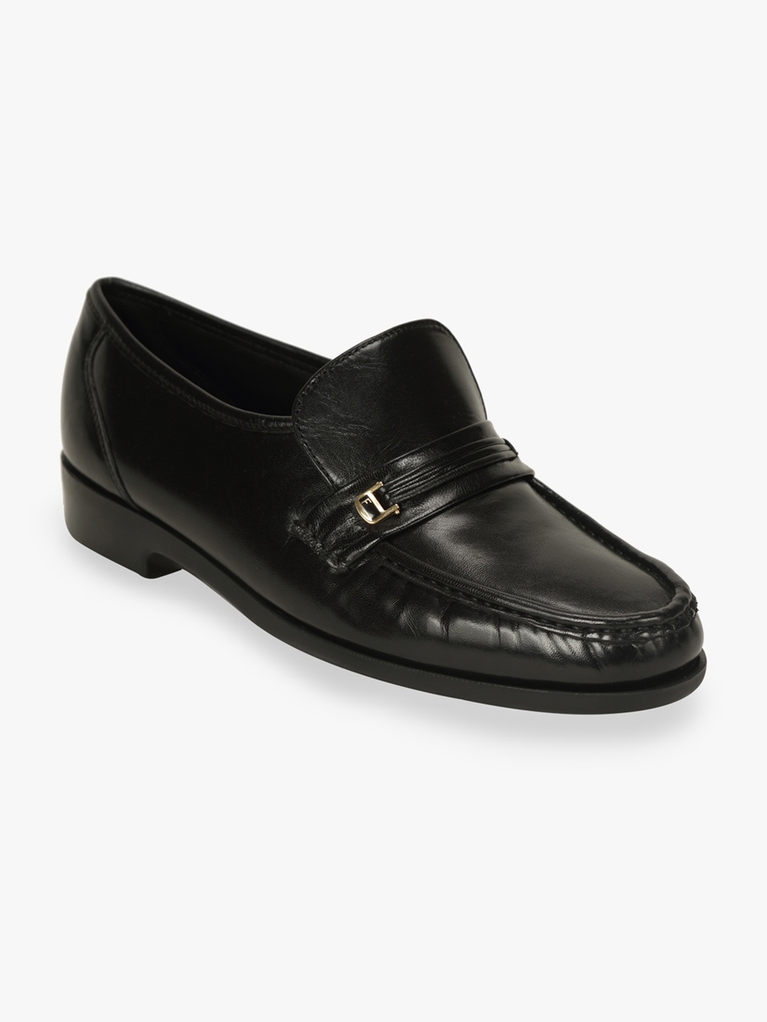 

Florsheim Men Black Solid Leather Formal Loafers