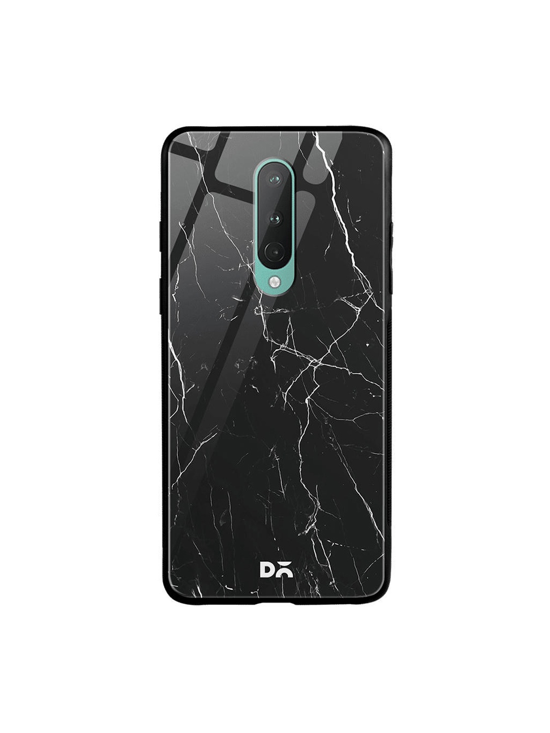 

DailyObjects Black Marble OnePlus 8 Glass Case, Multi