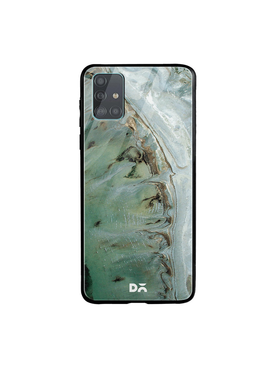 

DailyObjects Sea Green & Brown Beach Marble Samsung Galaxy A71 Glass Case