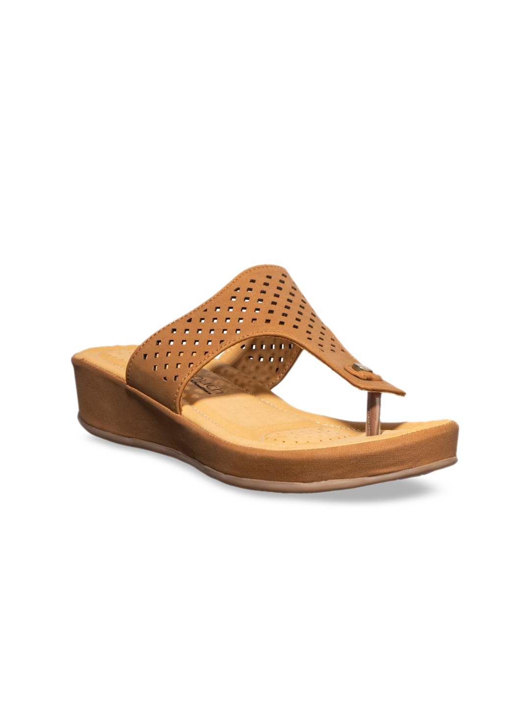 

Khadims Women Brown Textured Comfort Heels