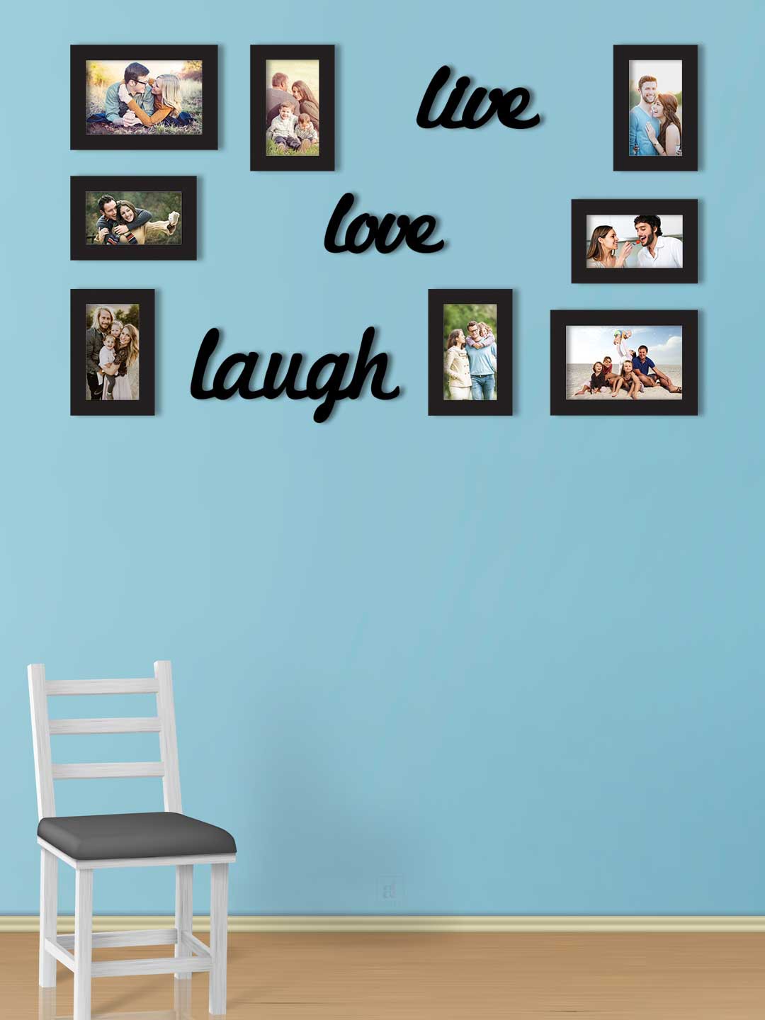 

Art Street Set Of 8 Black Solid Individual Wall Photo Frames