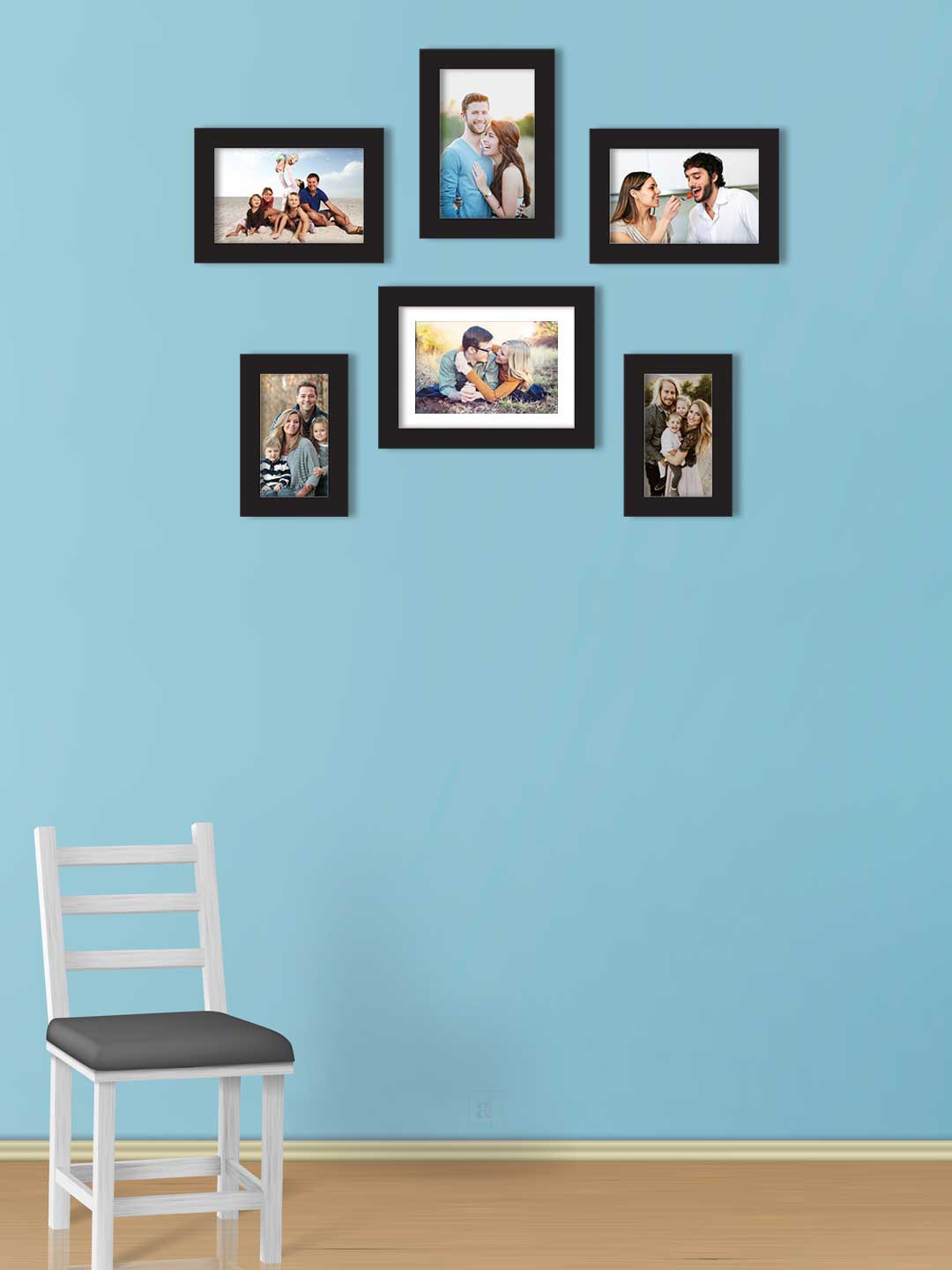 

Art Street Set Of 6 Black Solid Individual Wall Photo Frames