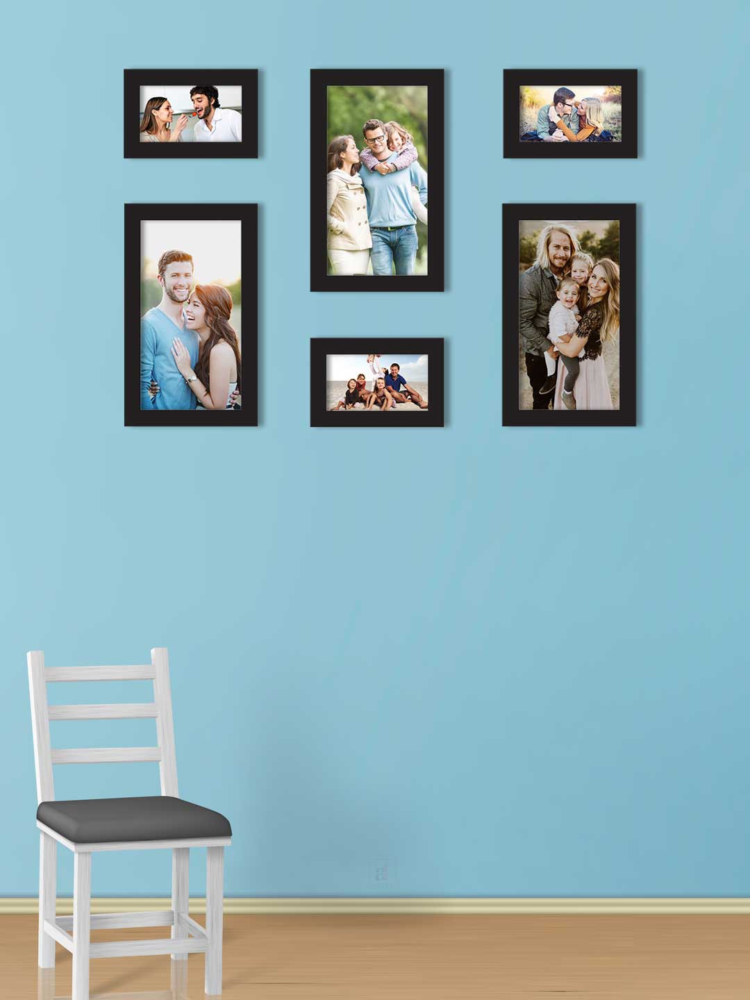 

Art Street Set Of 6 Black Solid Photo Frames