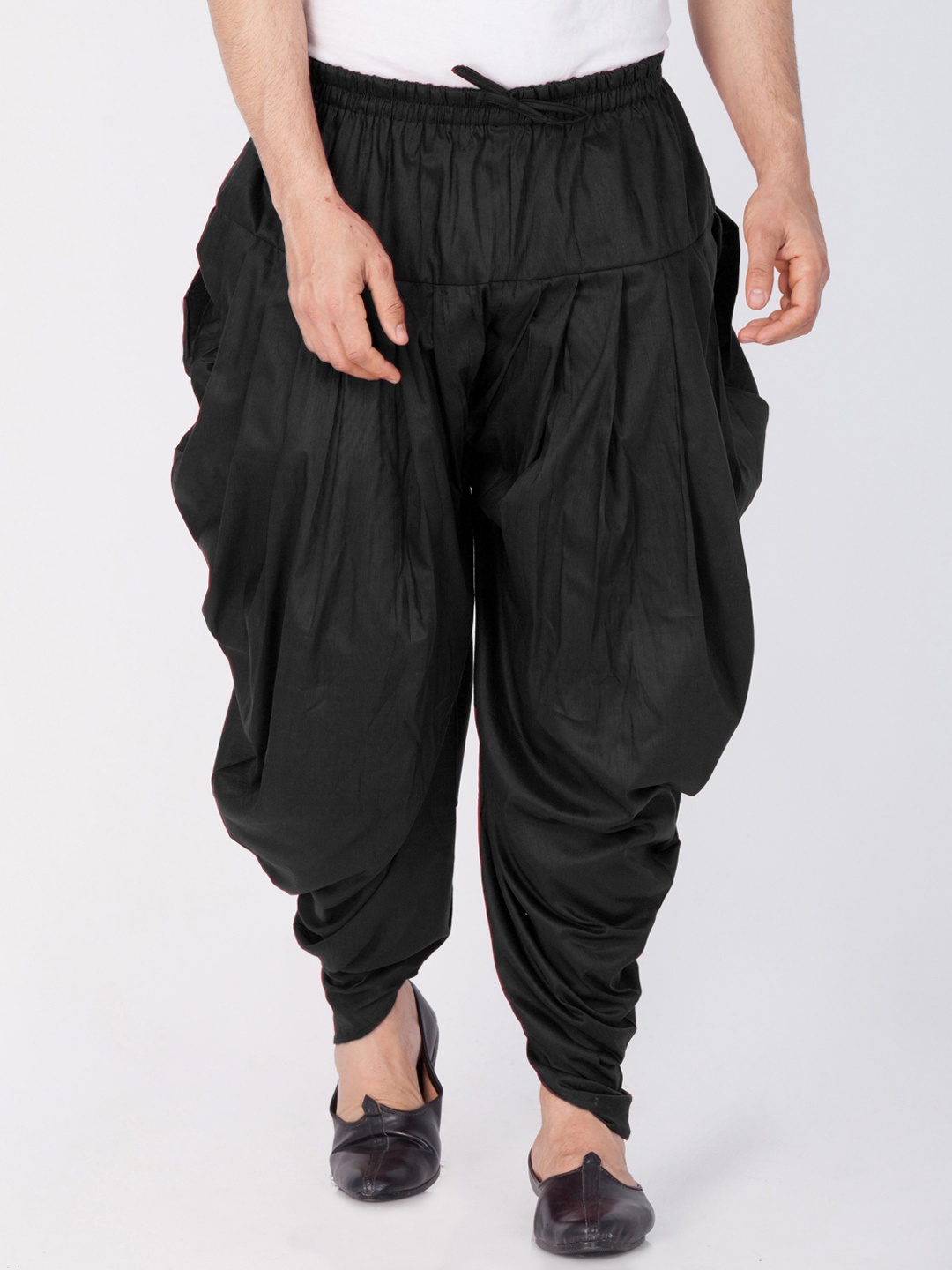 

VASTRAMAY Men Black Solid Dhoti