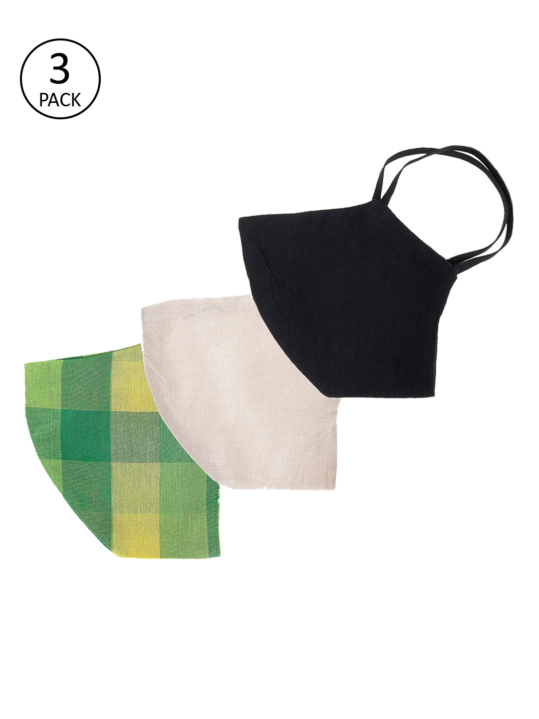 

PANASH Unisex 3 Pcs 2-Ply Reusable Anti-Pollution Khadi Cloth Masks, Multi