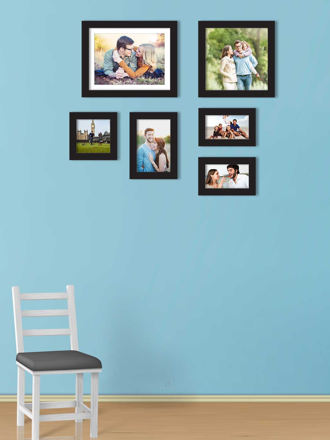 

Art Street Set Of 6 Black Solid Individual Wall Photo Frames