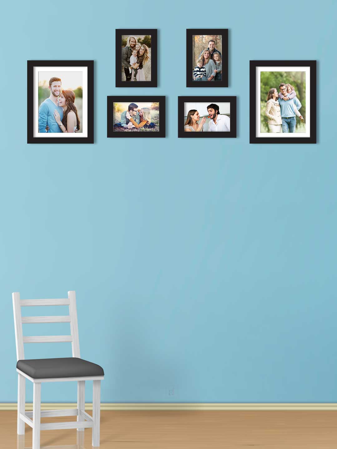

Art Street Set Of 6 Black Solid Individual Wall Photo Frames