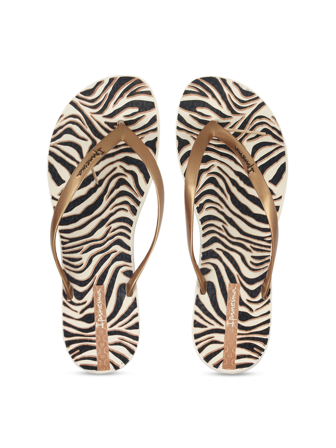 

iPanema Women Beige & Black Printed Thong Flip-Flops