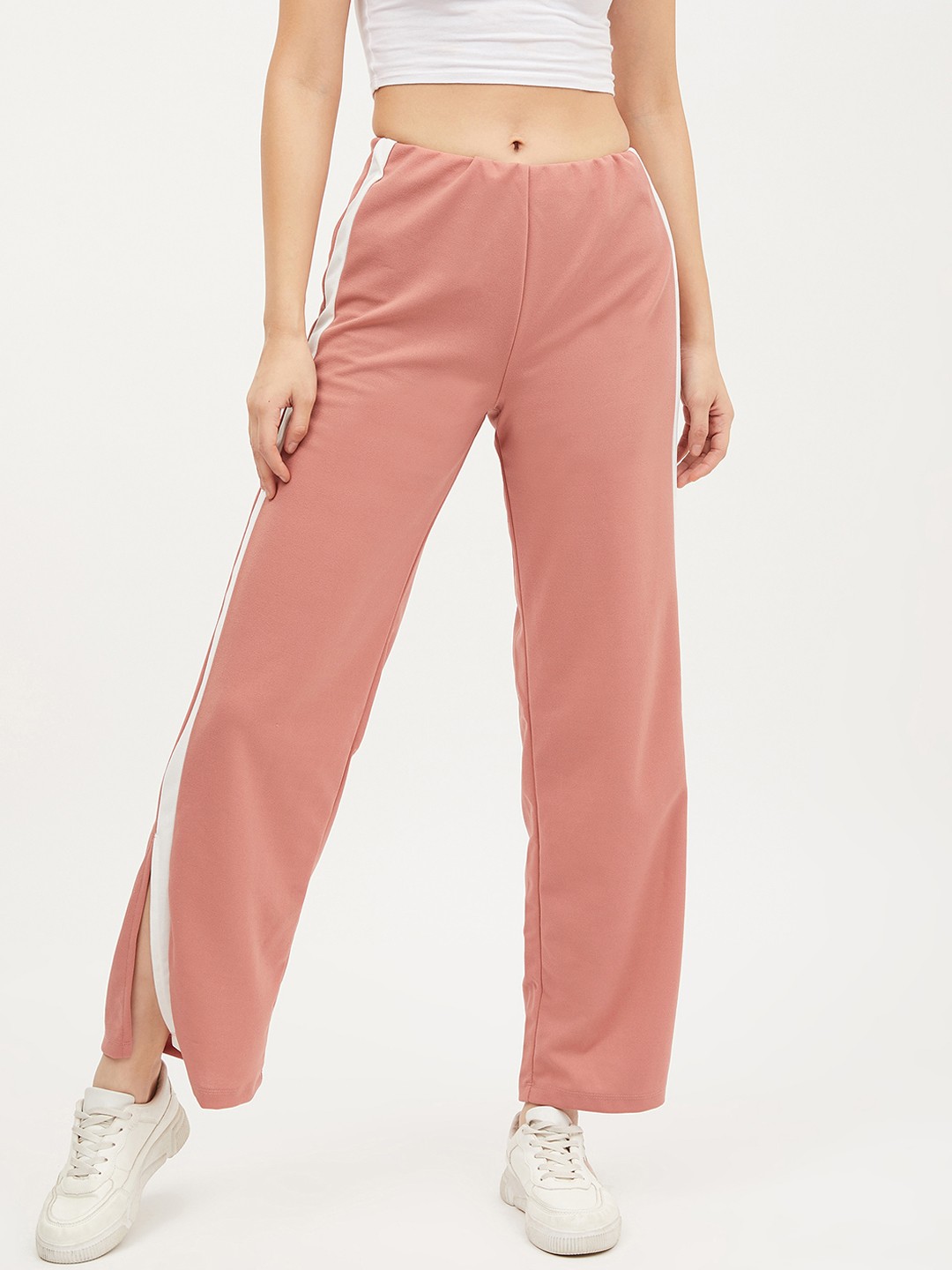 

Harpa Women Pink Striped Parallel Trousers