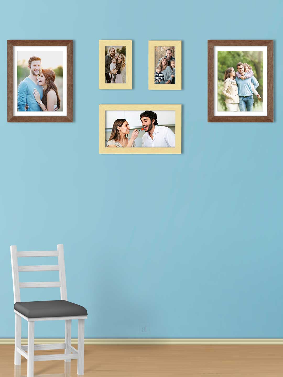 

Art Street Set Of 5 Brown & Beige Solid Individual Wall Photo Frames