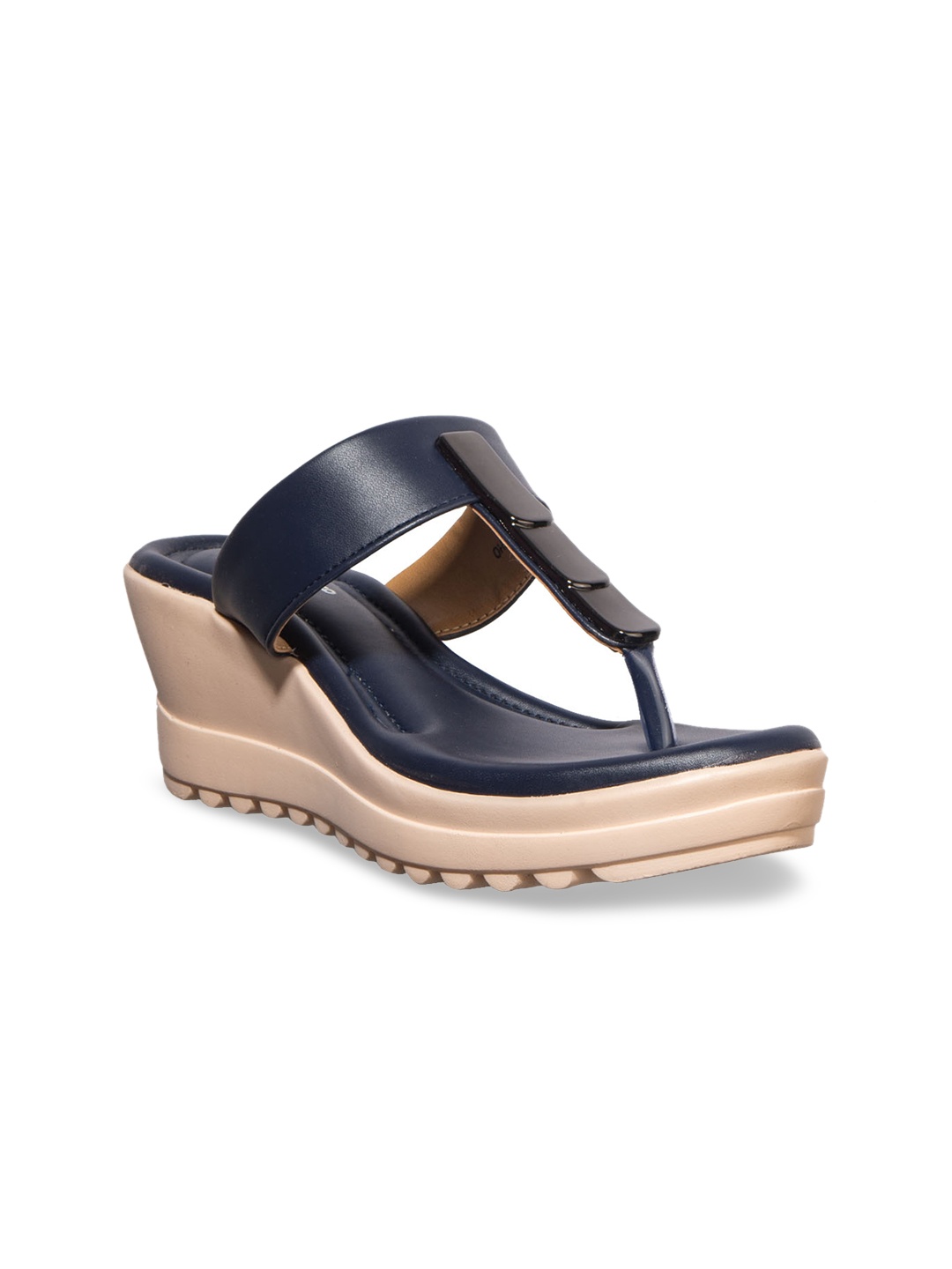 

Khadims Women Navy Blue Solid Wedges