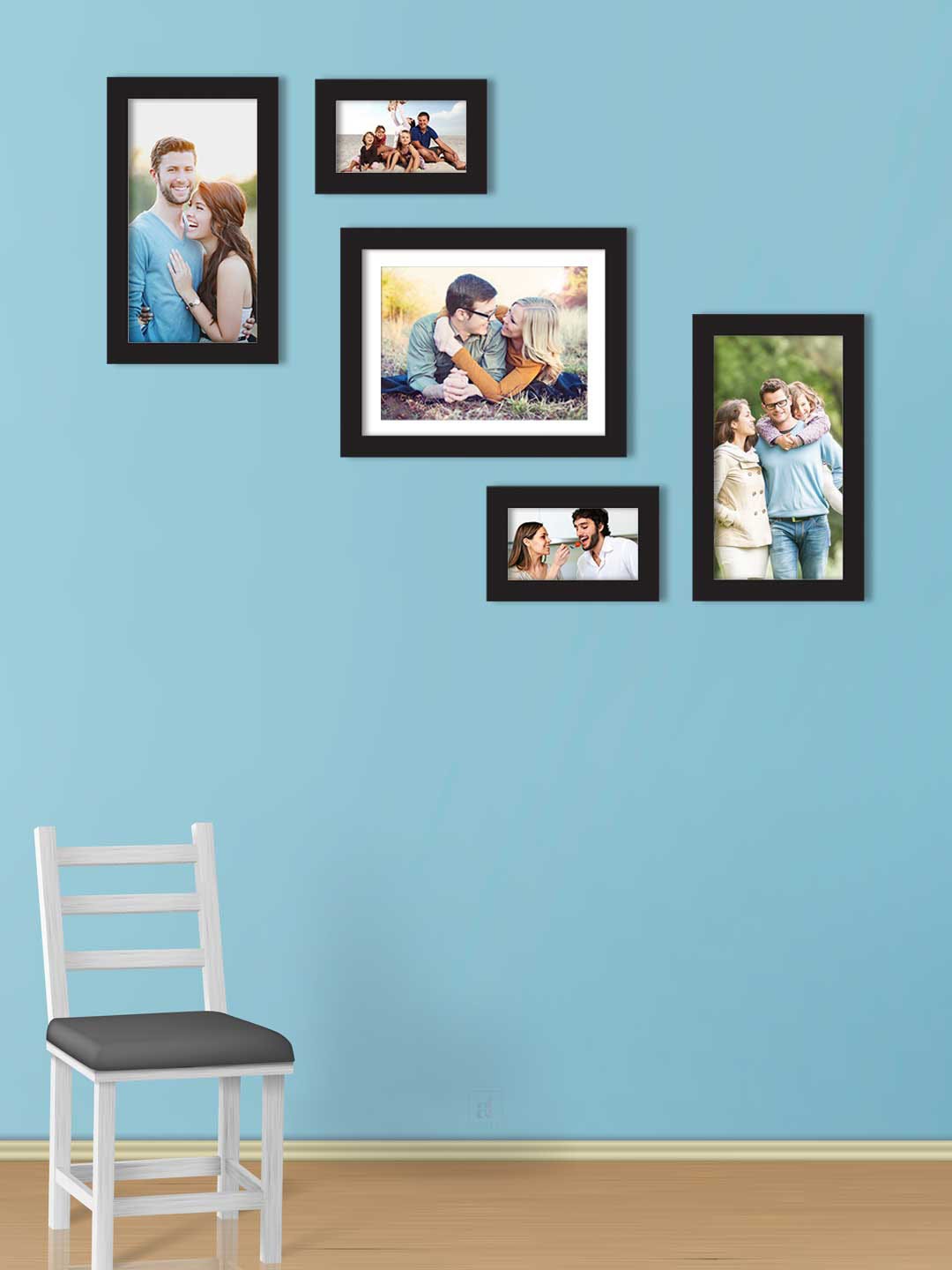 

Art Street Set Of 5 Black Solid Individual Acrylic Photo Frames