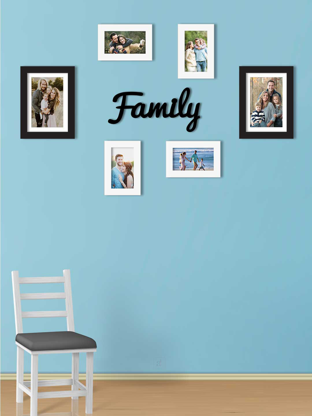 

Art Street Set Of 6 White & Black Solid Individual Wall Photo Frames