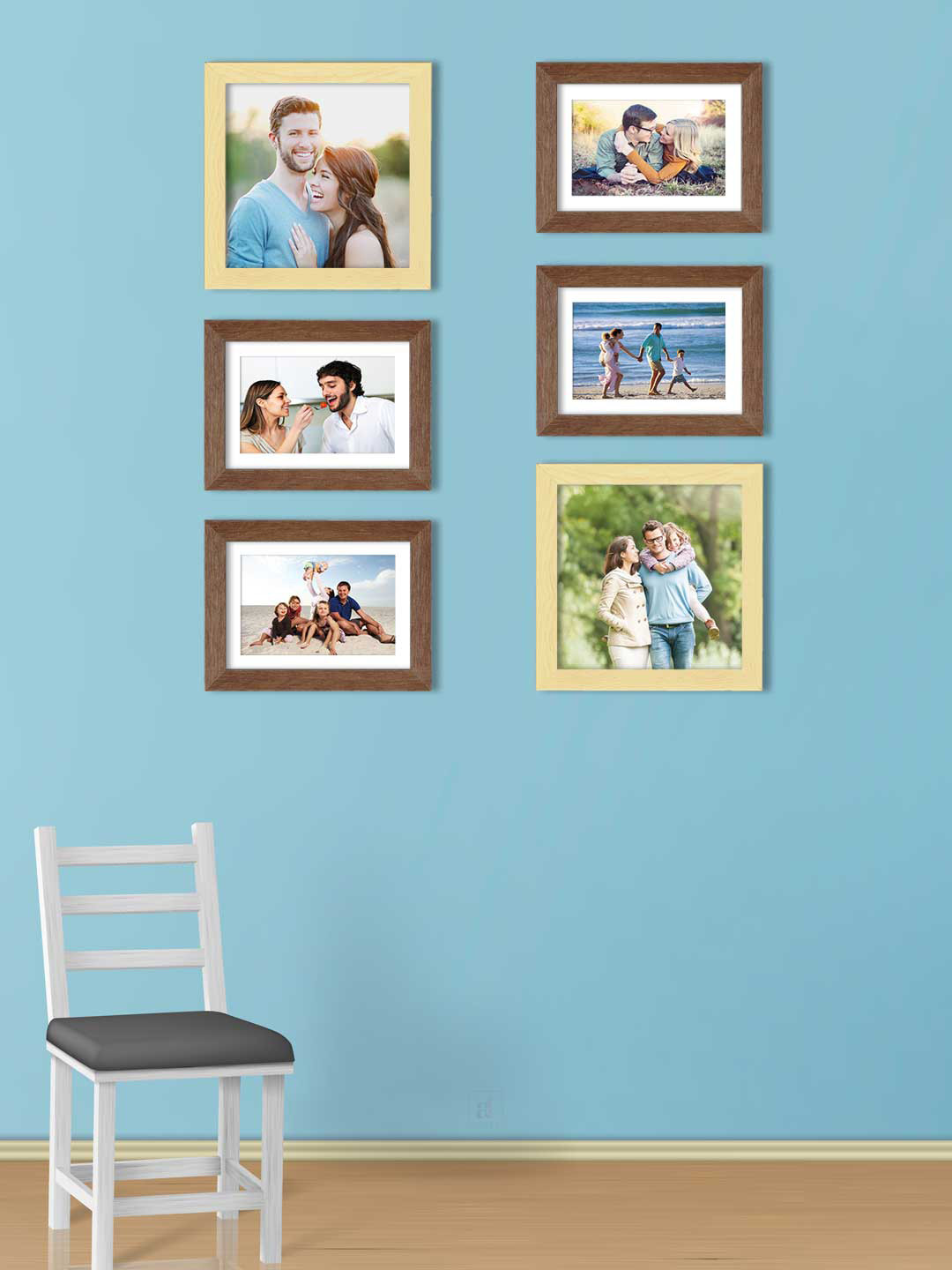 

Art Street Set Of 6 Brown & Beige Solid Photo Frames