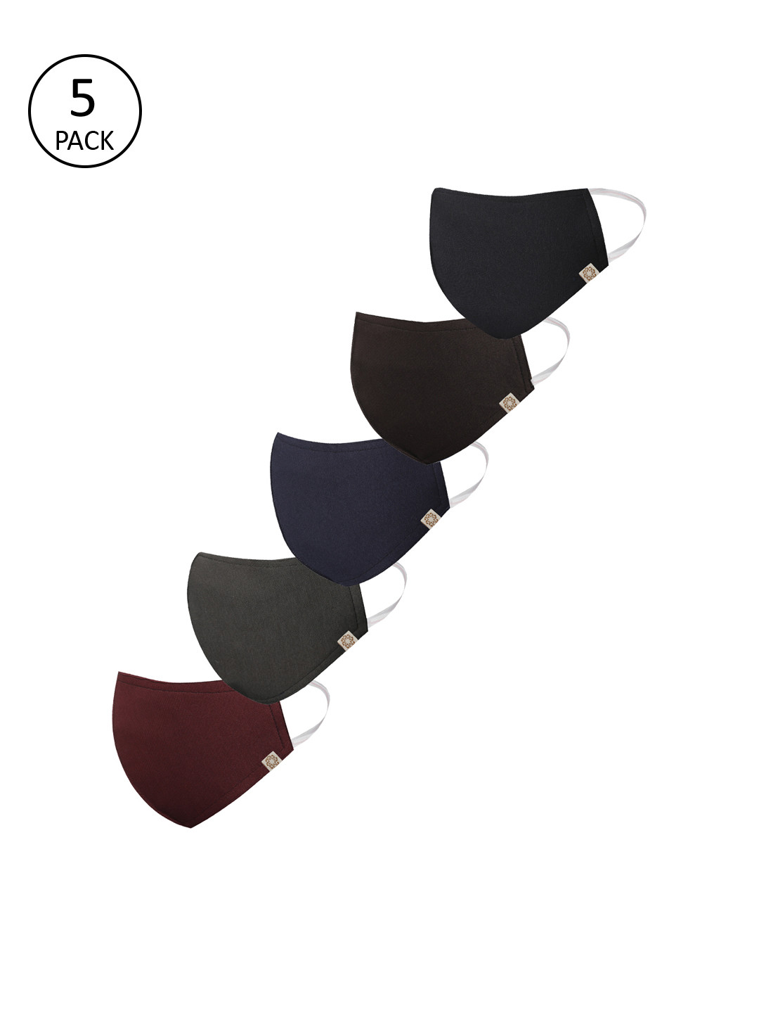 

VASTRAMAY Unisex Assorted Pack of 5 3-Ply Reusable Protective Outdoor Masks