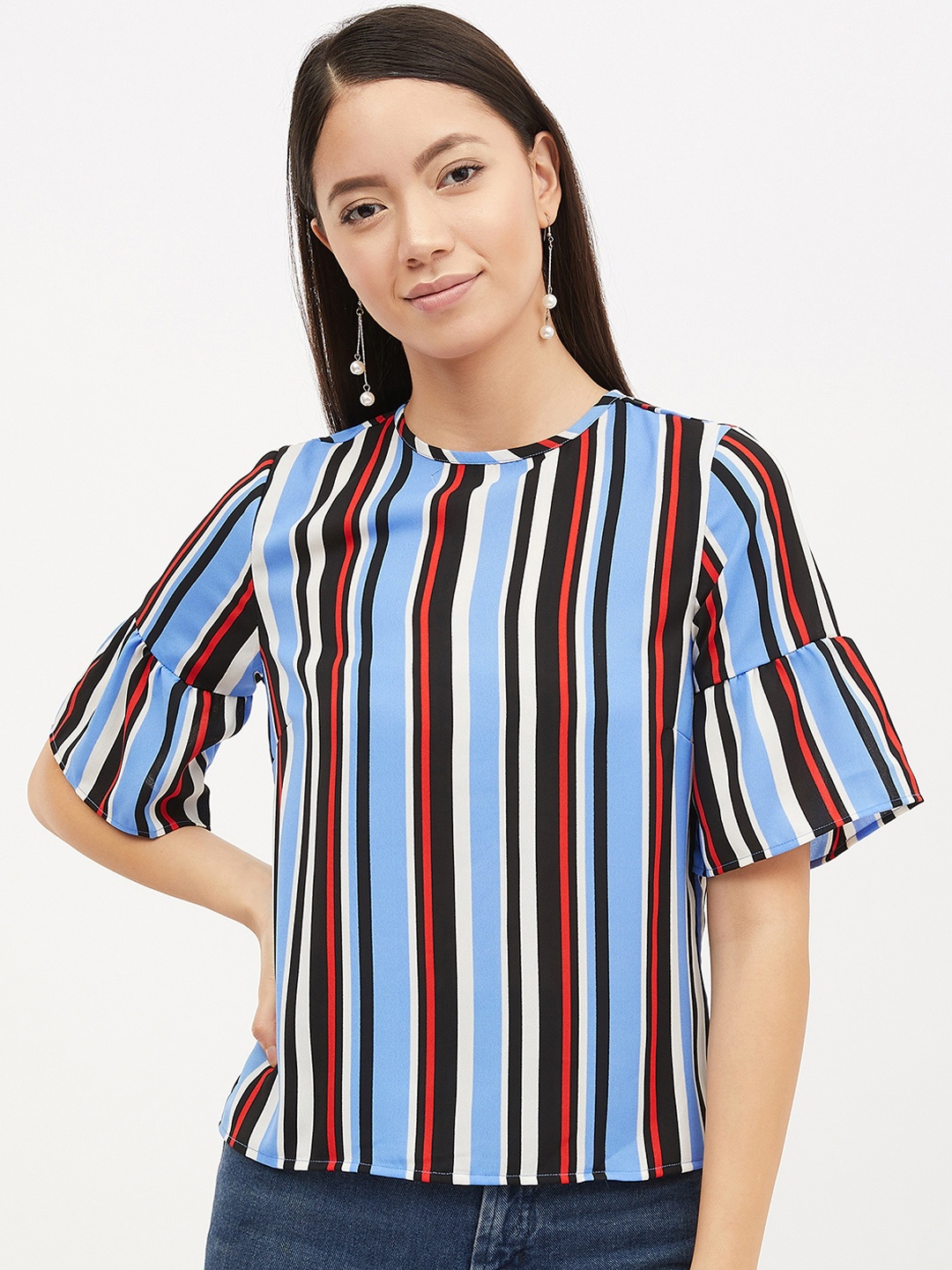

Harpa Women Blue & Red Striped Top