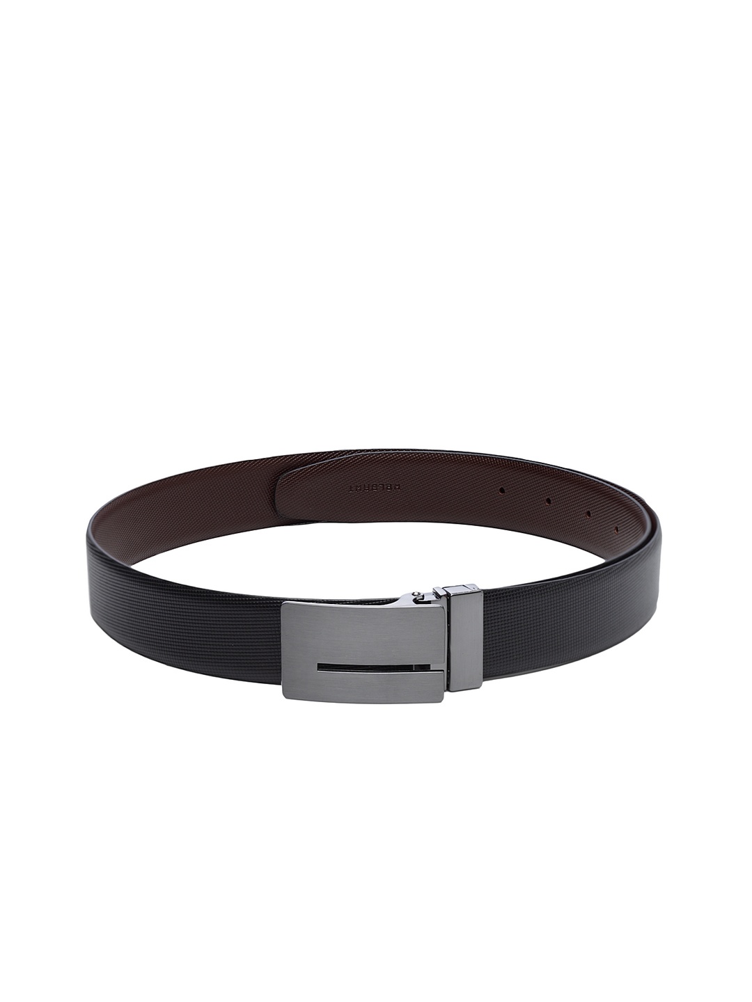 

WELBAWT Men Black & Brown Solid Reversible Leather Belt