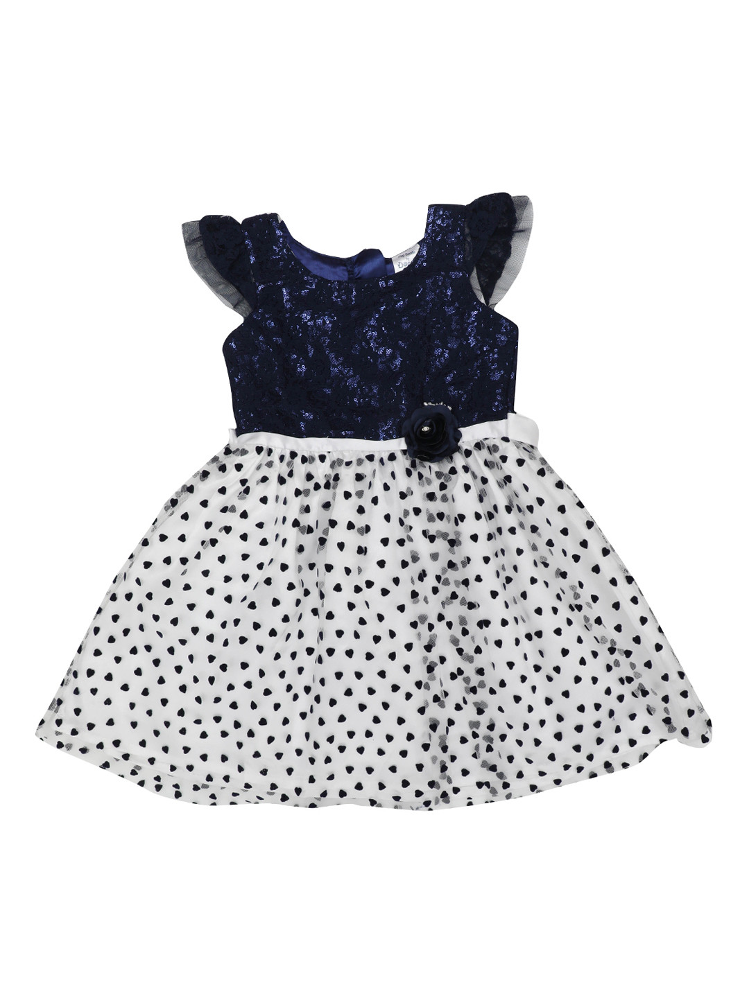 

Doodle Girls White Printed Fit and Flare Dress