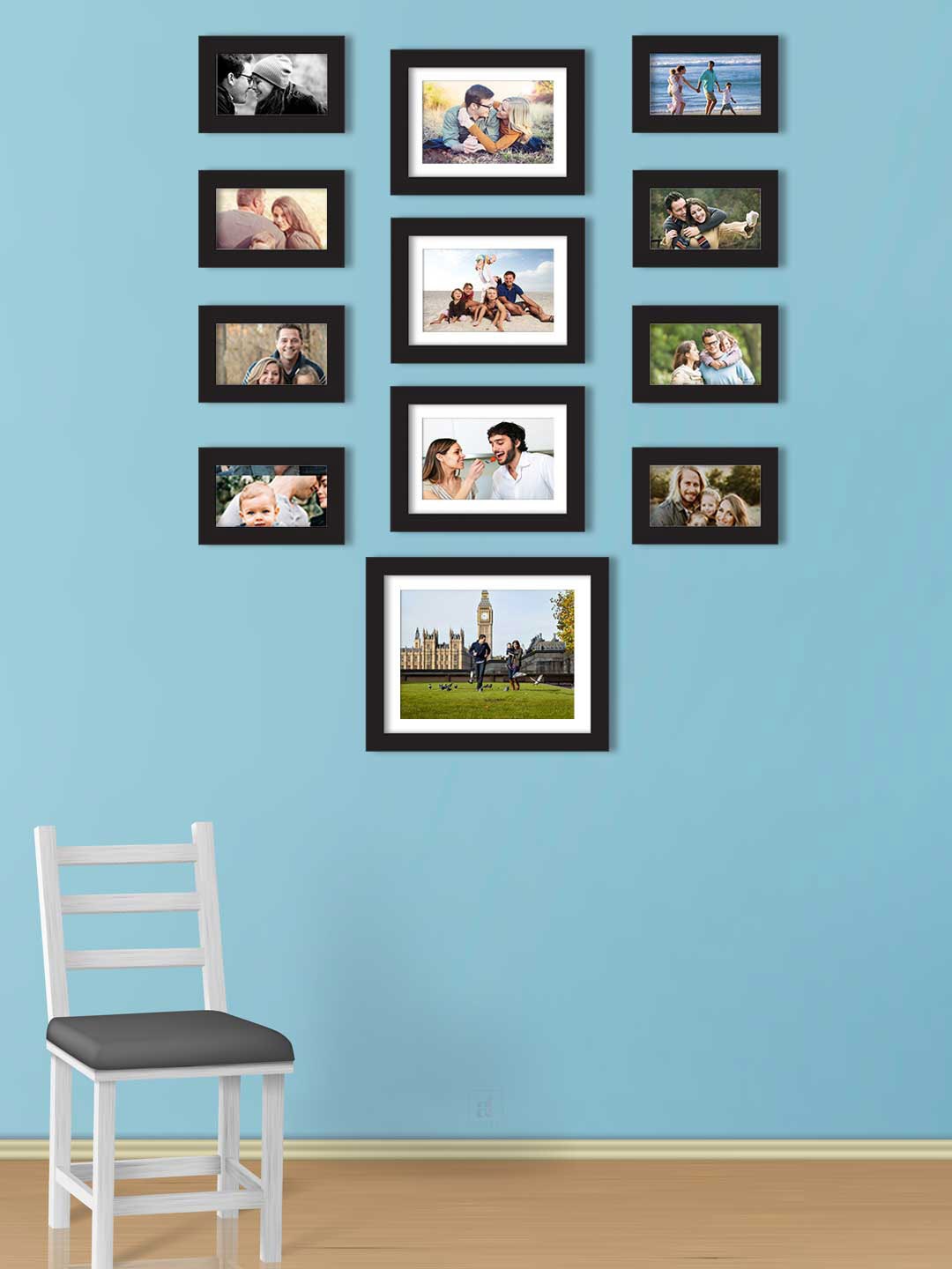 

Art Street Set Of 12 Black Solid Individual Wall Photo Frames