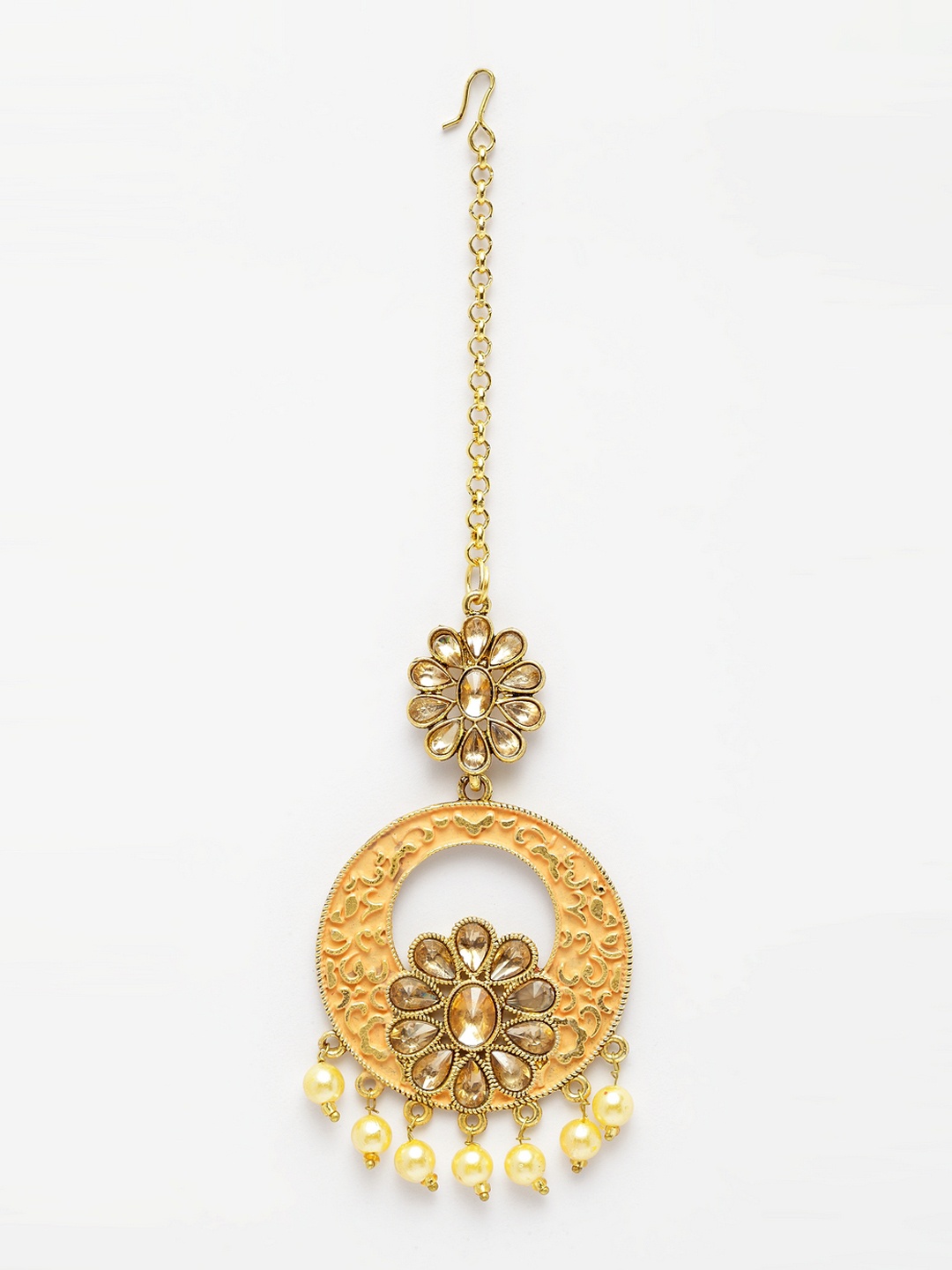 

ANIKAS CREATION Women Gold-Plated Enamelled Maangtika