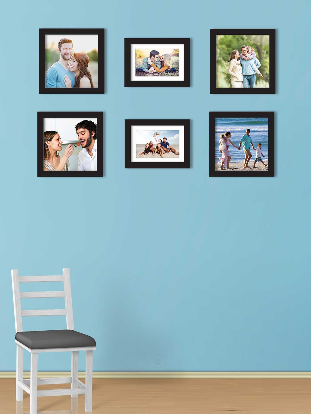 

Art Street Set Of 6 Black Solid Individual Wall Photo Frames