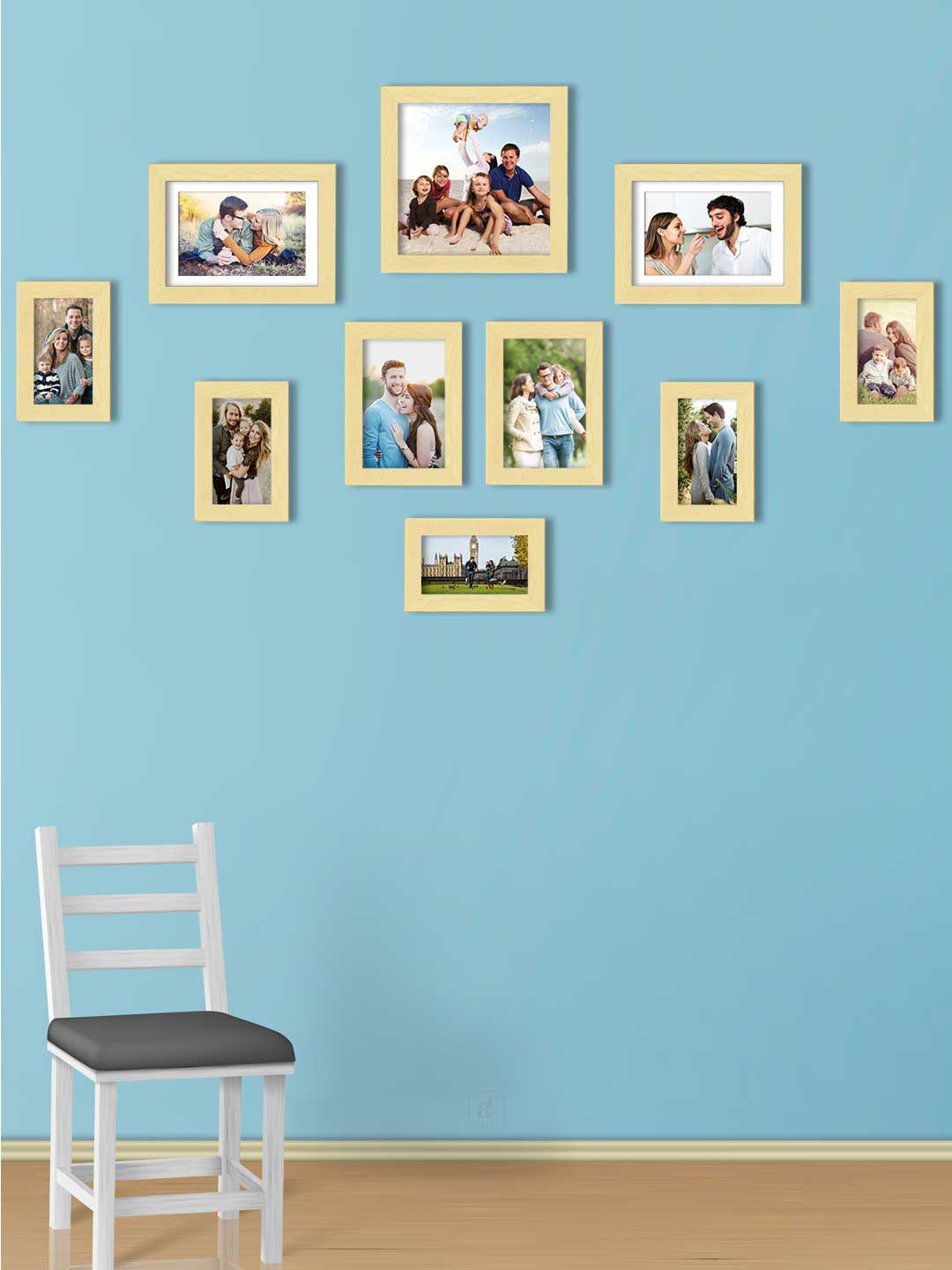 

Art Street Set Of 10 Beige Solid Photo Frames