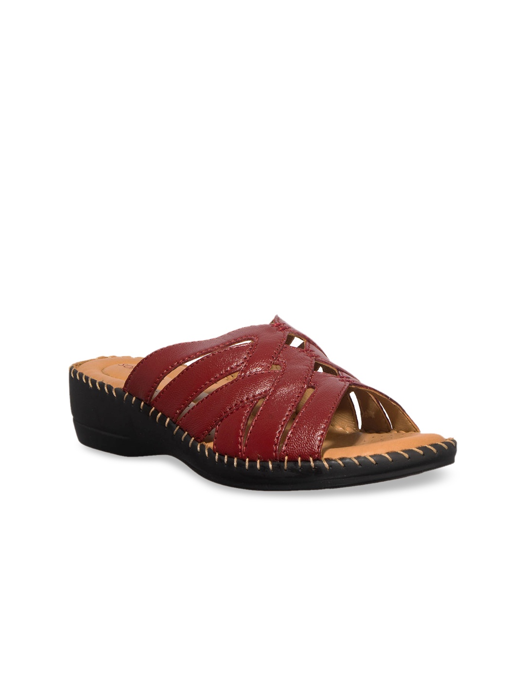 

Khadims Women Red Solid Leather Heels