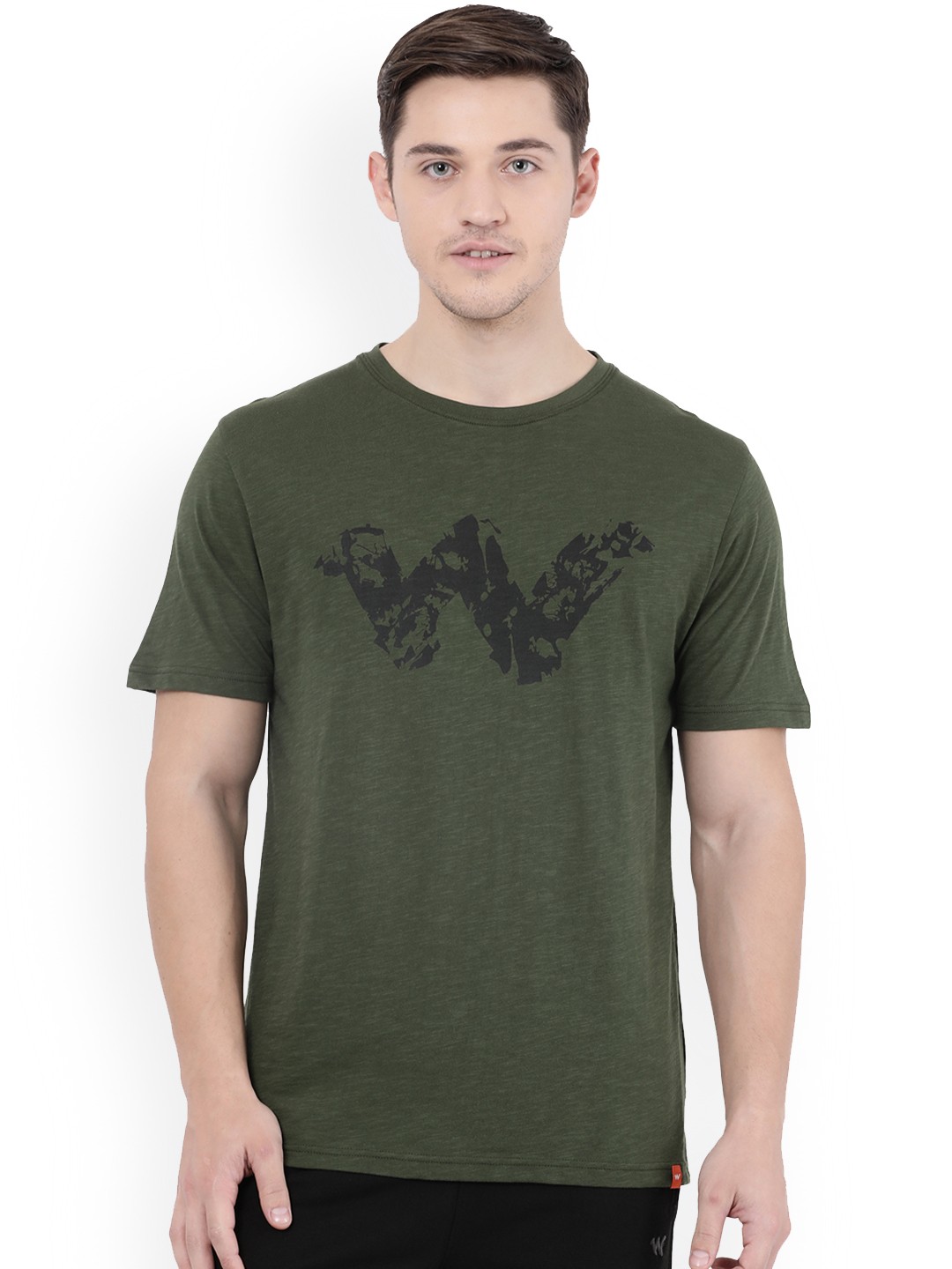 

Wildcraft Men Olive Green Printed Round Neck T-shirt