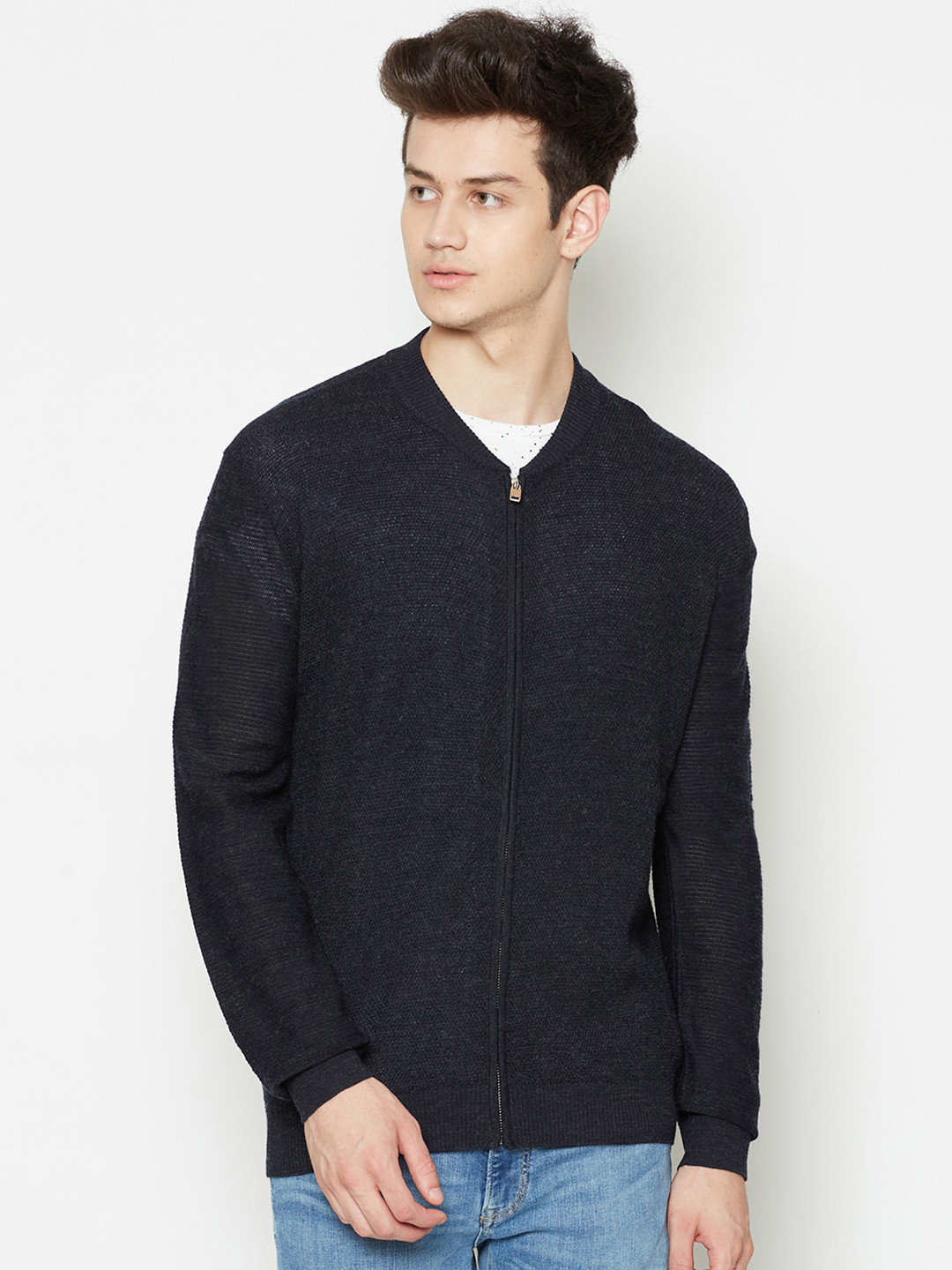 

Bruun & Stengade Men Black Solid Cardigan Sweater
