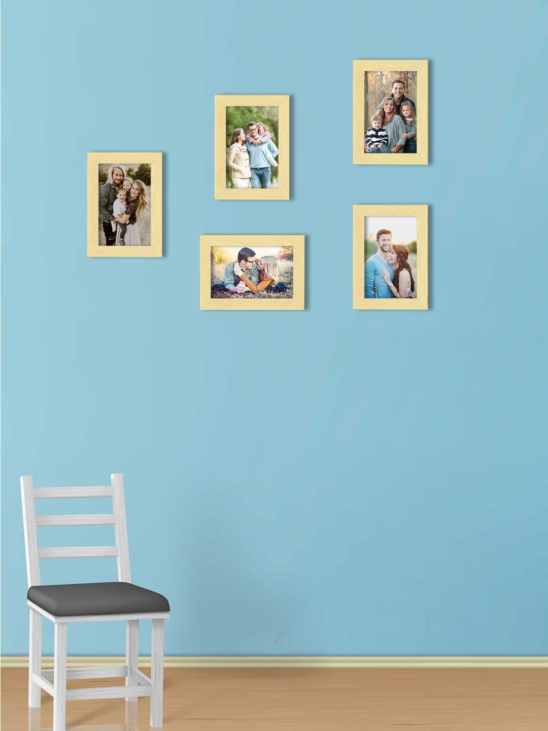 

Art Street Set Of 5 Beige Solid Individual Wall Photo Frames