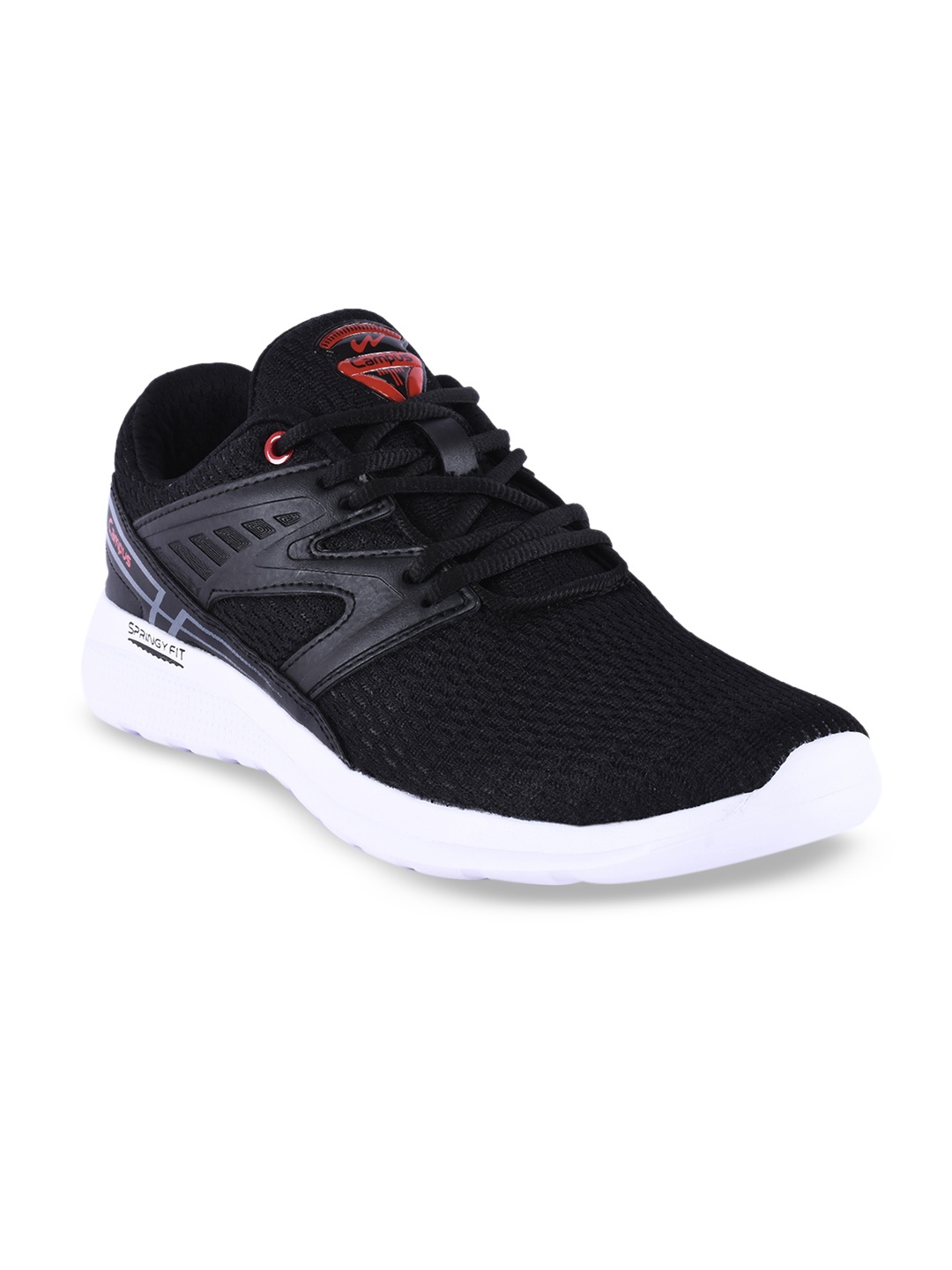 

Campus Men Black Mesh Running Shoes