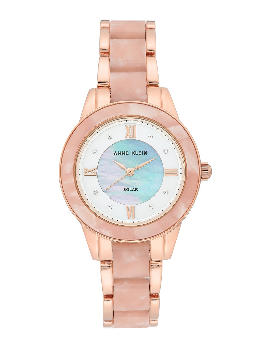 ANNE KLEIN Women White Solar Powered Analogue Watch AK3610RGPK