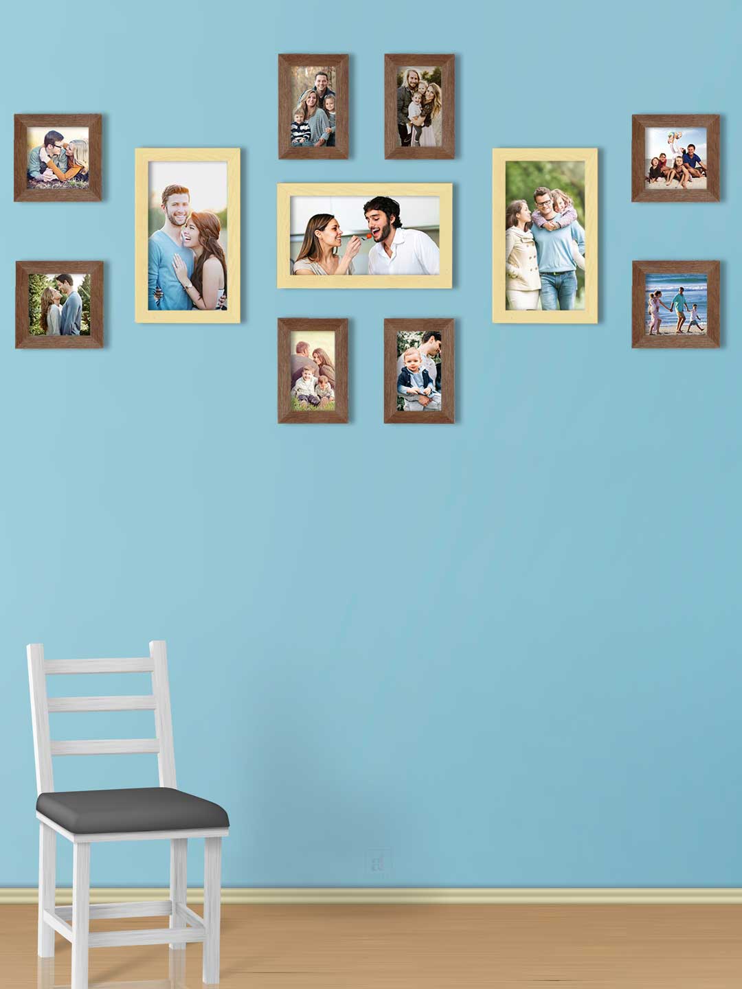 

Art Street Set of 11 Brown & Beige Individual Photo Frames