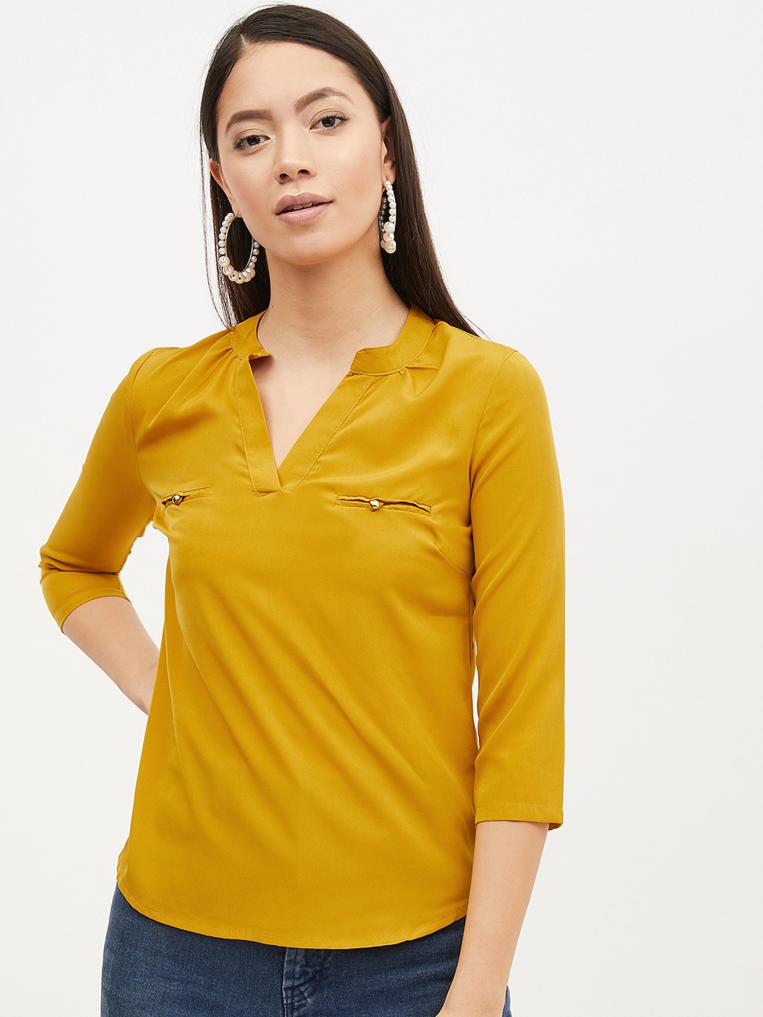 

Harpa Women Yellow Solid Top